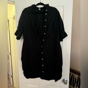 Old Navy button down shirt dress, with puff sleeves